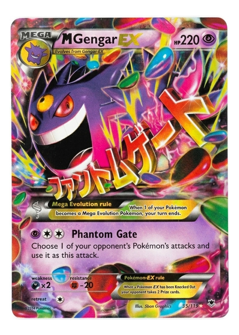 M Gengar-EX 35/119 Phantom Forces 2014 - Rare Holo EX Holofoil EN (Raw - Near Mint)