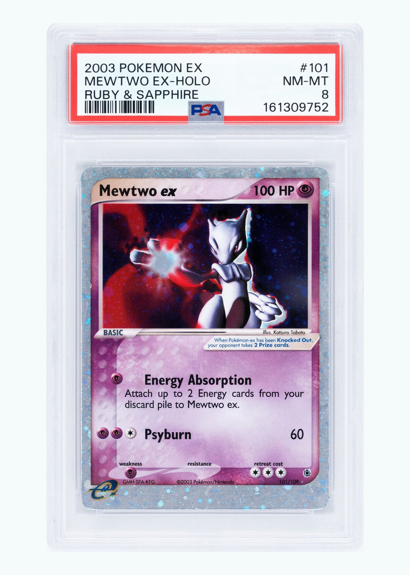 Mewtwo ex 101/109 Ruby & Sapphire 2003 - Rare Holo EX Holofoil EN (PSA 8 NM-MT)