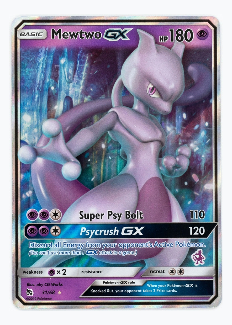 Mewtwo GX 31/68 Hidden Fates 2019 - Rare Holo GX EN (Raw - Near Mint)