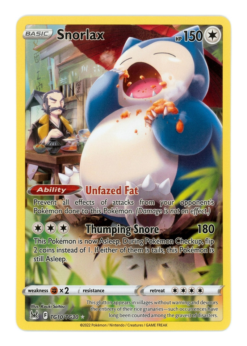 Snorlax TG10/TG30 Lost Origin Trainer Gallery 2022 - Trainer Gallery Rare Holo EN (Near Mint)