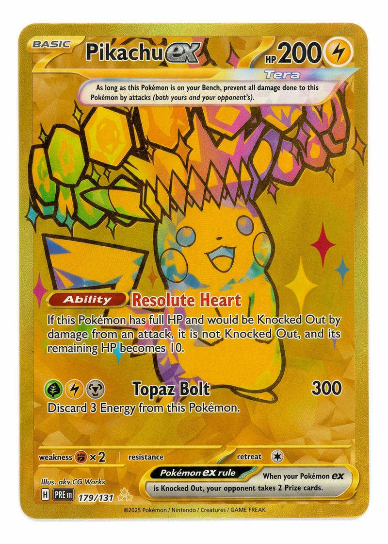 Gold Pikachu ex 179/131 Prismatic Evolutions 2025 - Hyper Rare Holofoil EN (Raw - Near Mint)