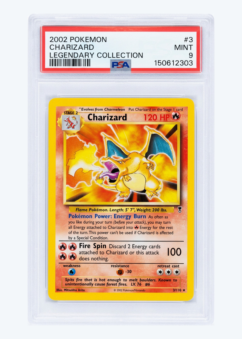 Charizard 3/110 Legendary Collection 2002 - Rare Non Holo EN (PSA 9 MINT)
