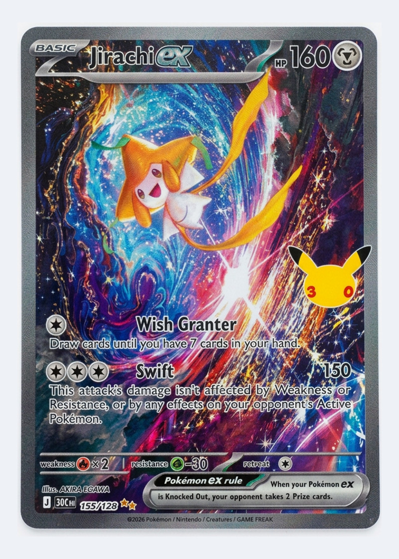 Jirachi ex 155/128 30th Celebration 2026 - Special Illustration Rare Holofoil EN (Raw - Near Mint)