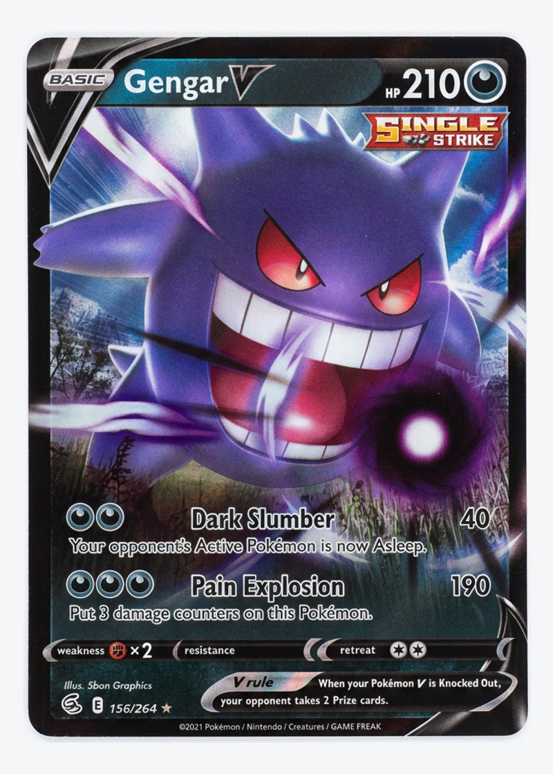 Gengar V 156/264 Fusion Strike 2021 - Rare Holo V EN (Raw - Near Mint)