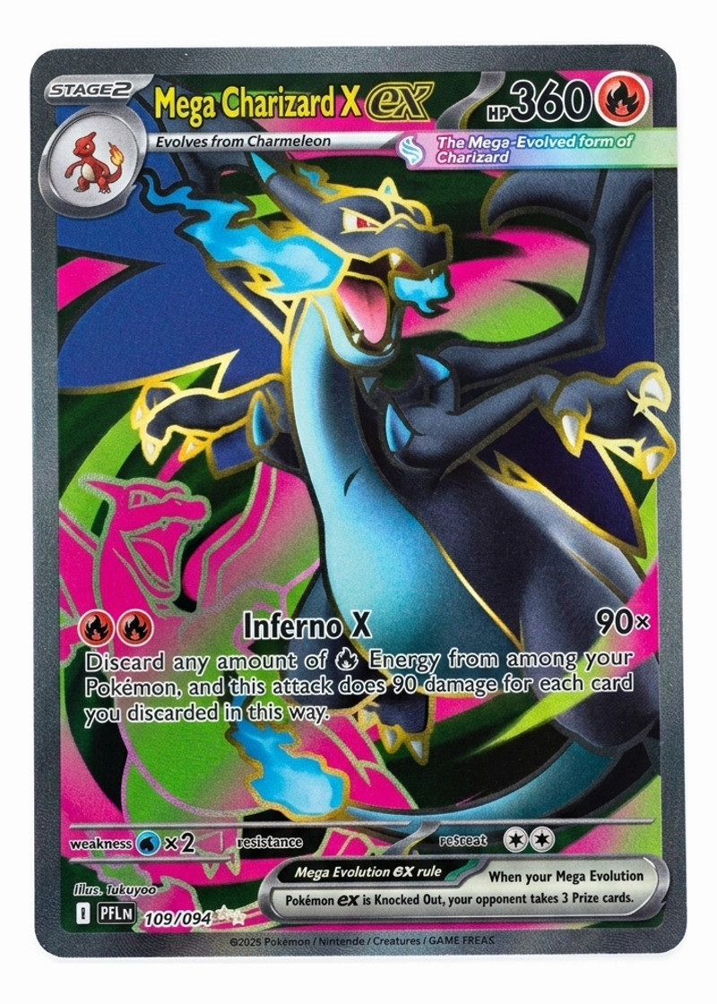 Mega Charizard X ex 109/094 Phantasmal Flames 2025 - Ultra Rare Holo EN (Near Mint)