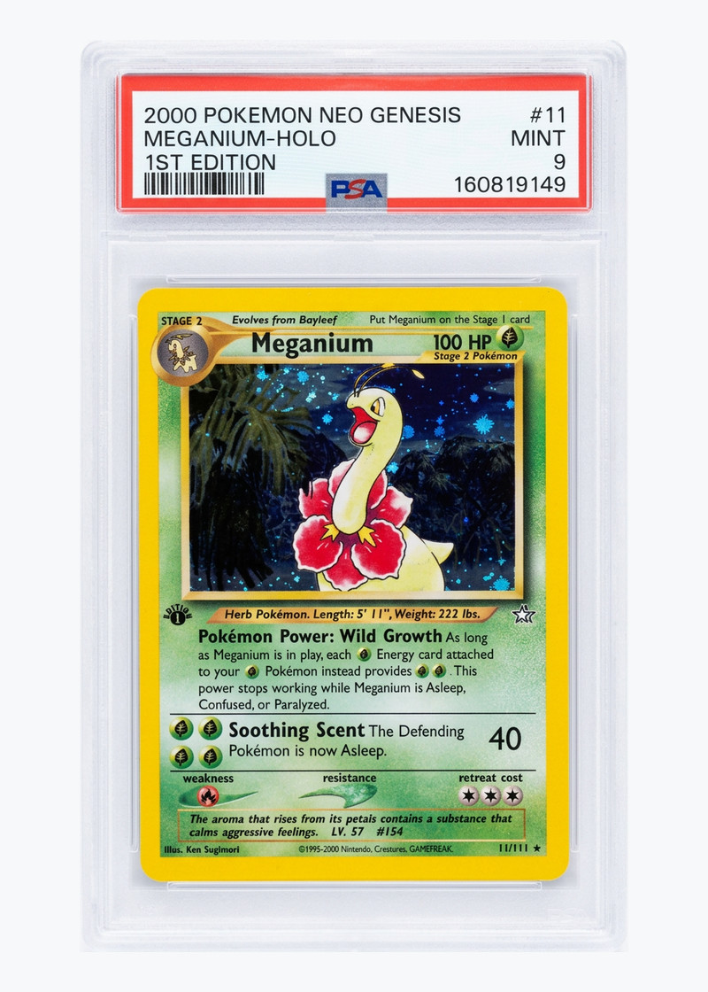 Meganium 11/111 Neo Genesis 2000 - Rare Holo First Edition Holofoil EN (PSA 9 MINT)