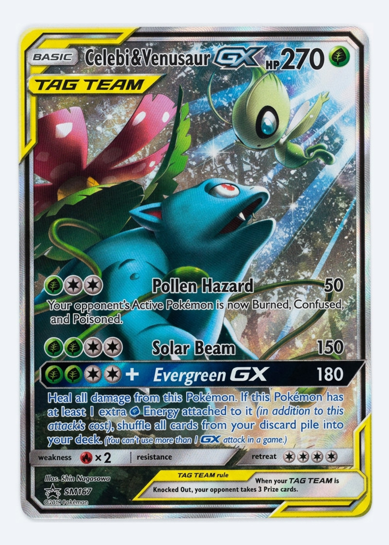 Celebi & Venusaur GX Tag Team SM167 SM Black Star Promos 2017 - Promo Holofoil EN (Raw - Near Mint)