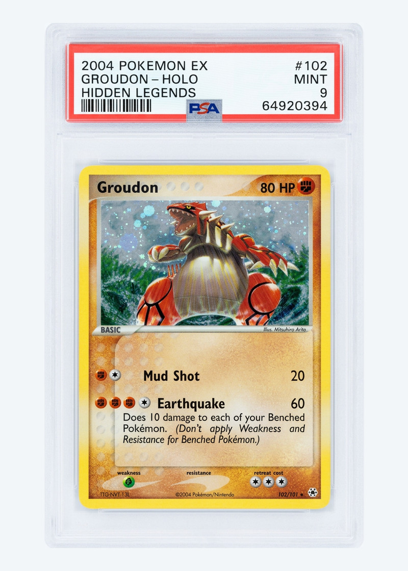 Groudon 102/101 Hidden Legends 2004 - Rare Secret Holofoil EN (PSA 9 MINT)