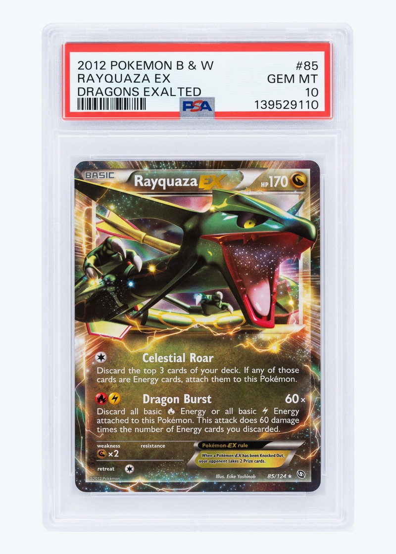 Rayquaza-EX 85/124 Dragons Exalted 2012 - Rare Holo EX EN (PSA 10 POP 668)