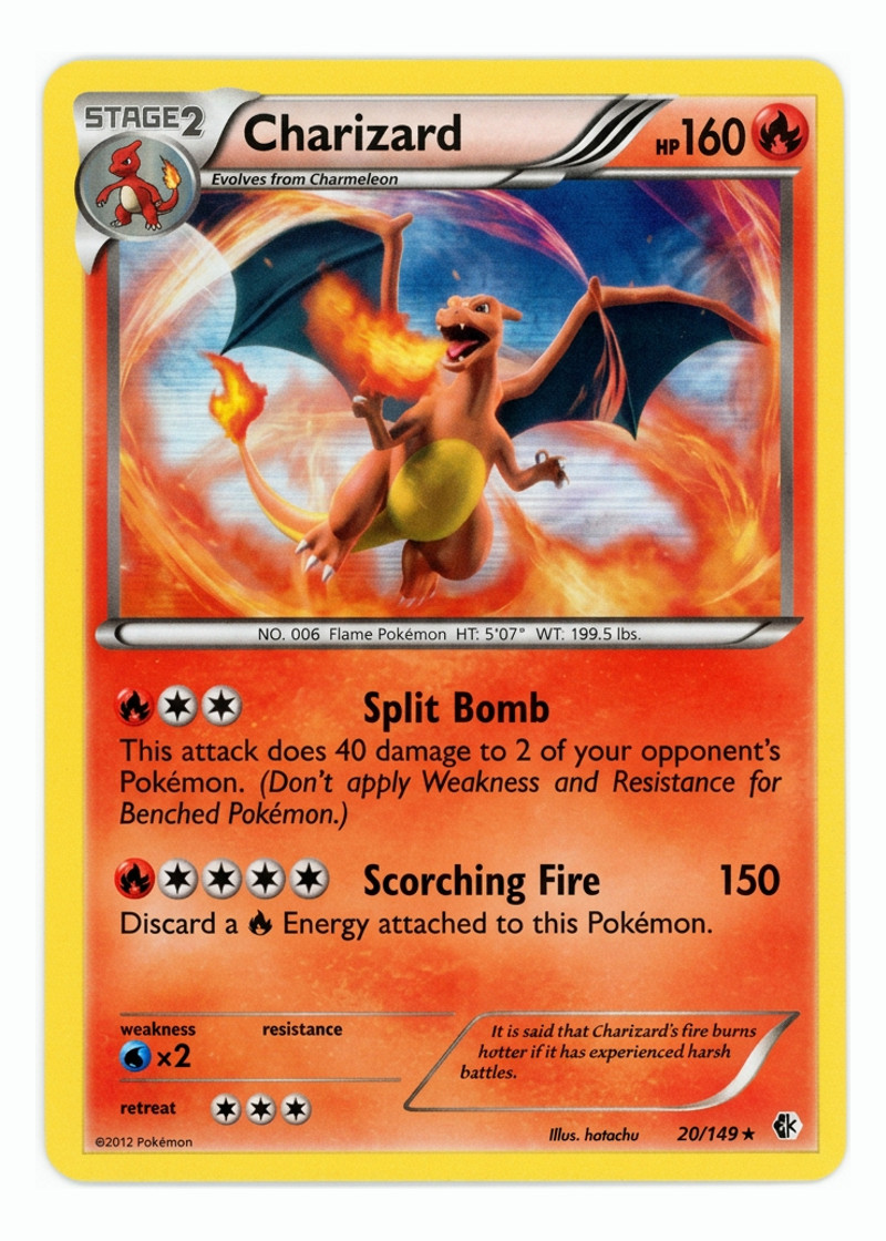 Charizard 20/149 Boundaries Crossed 2012 - Rare Holo Cosmos EN (Near Mint)