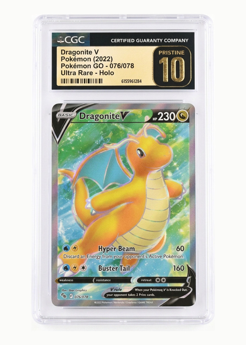 Dragonite V 076/078 Pokémon GO 2022 - Rare Ultra Holofoil EN (CGC 10 PRISTINE)