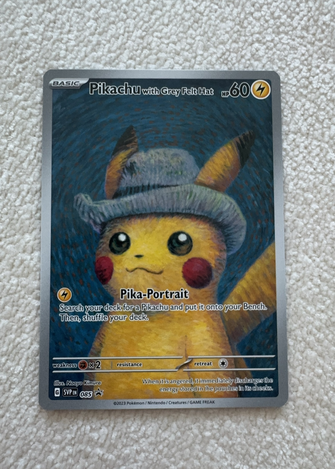 Pikachu with Grey Felt Hat — seller photo