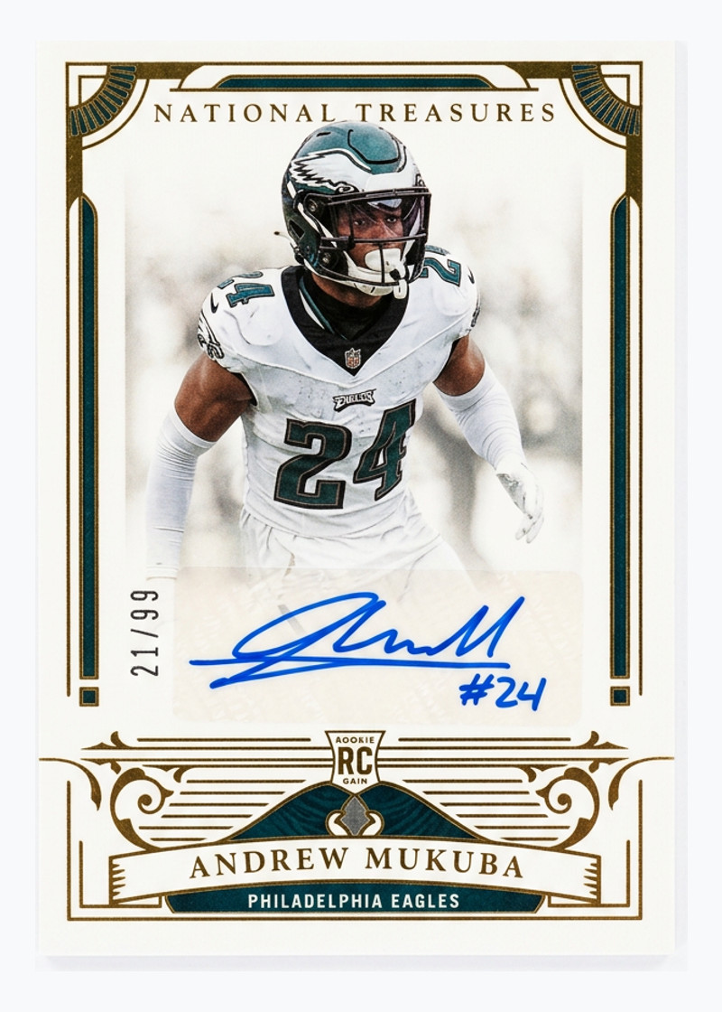 Andrew Mukuba 141 2025 Panini National Treasures Football 2025 - Gold Rookie Signature EN (Raw - Near Mint)